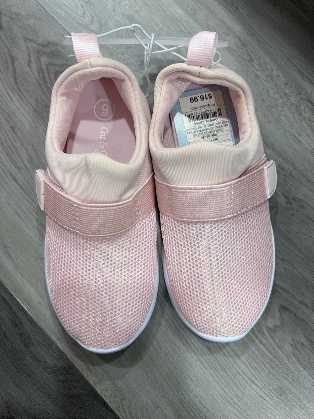 Cat & Jack Pink Mesh Slip-On Sneakers.Size 9